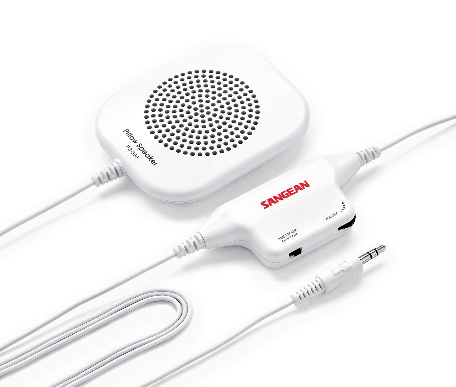 Sangean Ps-300 Pillow Speaker With In-Line Volume Control And Amplifier (White)