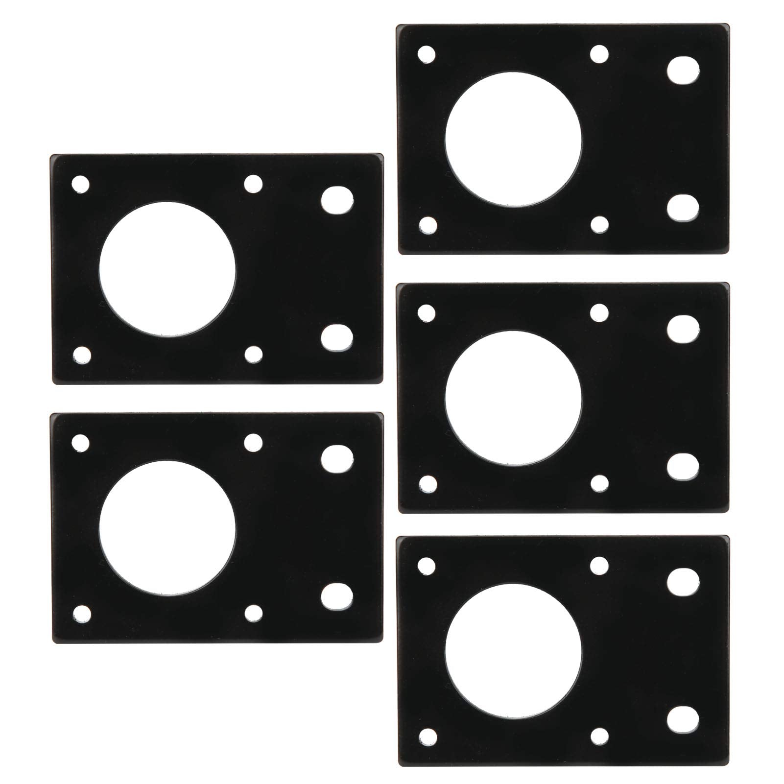 5Pcs Motor Mount Plate Black Stepper Motor Aluminum Mounting Plate Accessories For Printer, 42X42Mm/1.7X1.7In
