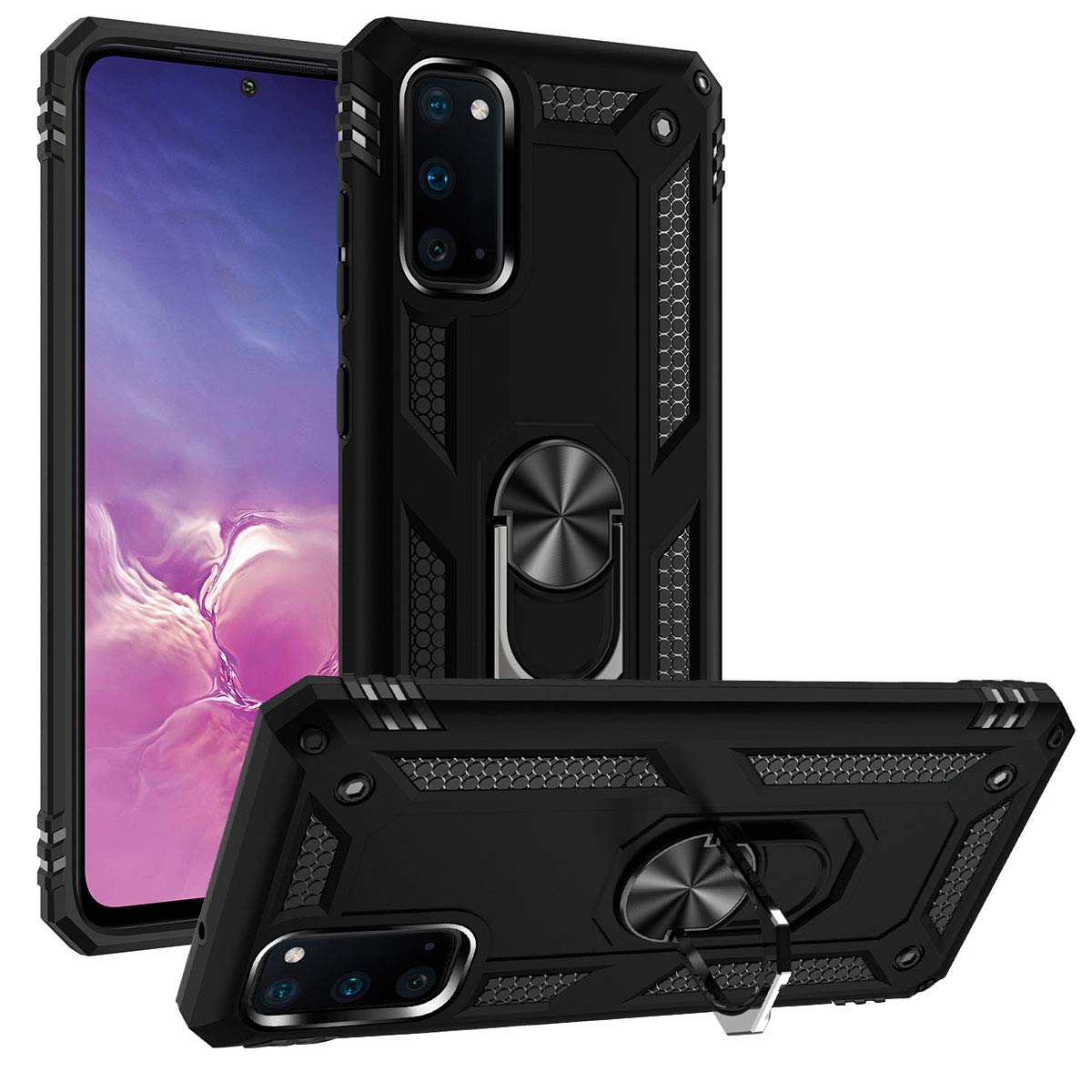 Addit Case For S20 Phone Case Samsung Galaxy S20 Case, Military Grade, Heavy Duty, With Ring Holder Stand, Support Magnet Car Mo