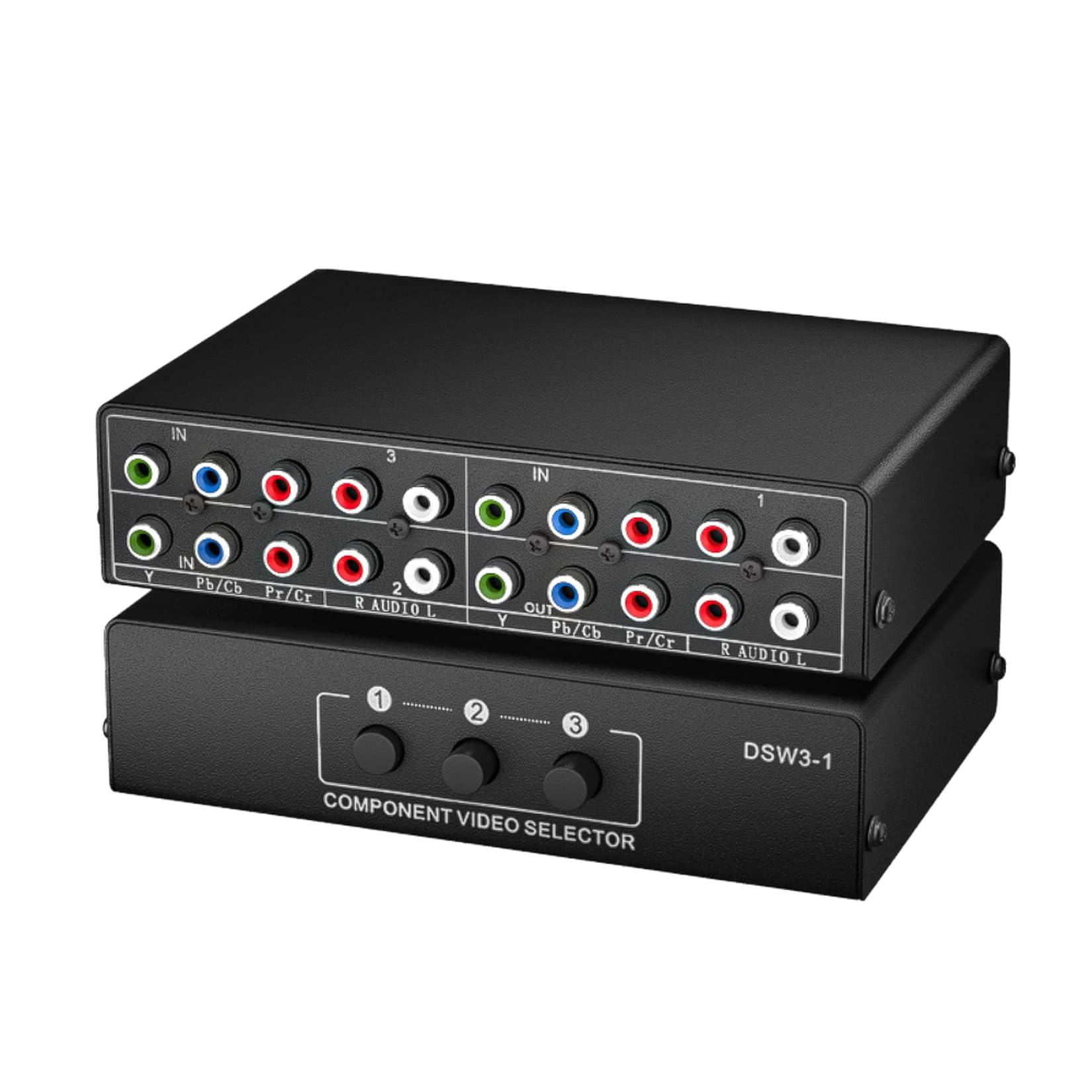 Bolaazul Component Av Video Switch Box 3 In 1 Out, 3 Port 5 Rca Ypbpr Cable Rgb Component Av Switcher Selector Converter 3 Way P