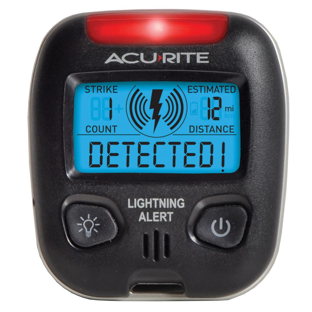 Acurite 02020 Portable Lightning Detector Black, 2  L X 1W X 2  H