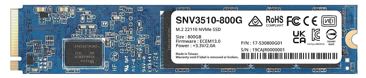 Synology M.2 22110 Nvme Ssd Snv3510 800Gb (Snv3510 800G)