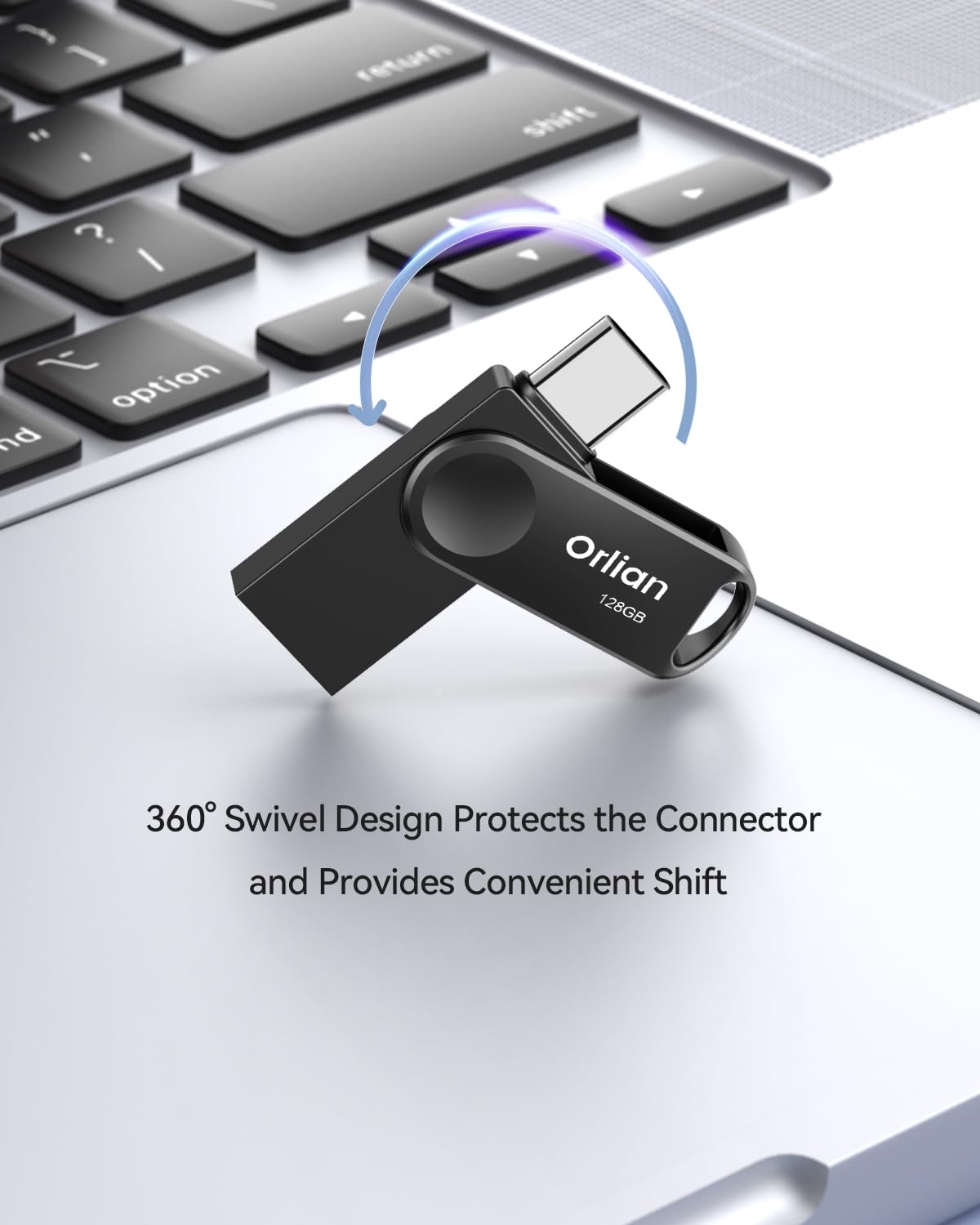 Orlian 128Gb 2 Pack Usb C Flash Drive, Dual Drive Usb 3.0 And Type C Thumb Drive Up To 110Mb/S Read Metal Waterproof Portable Fo