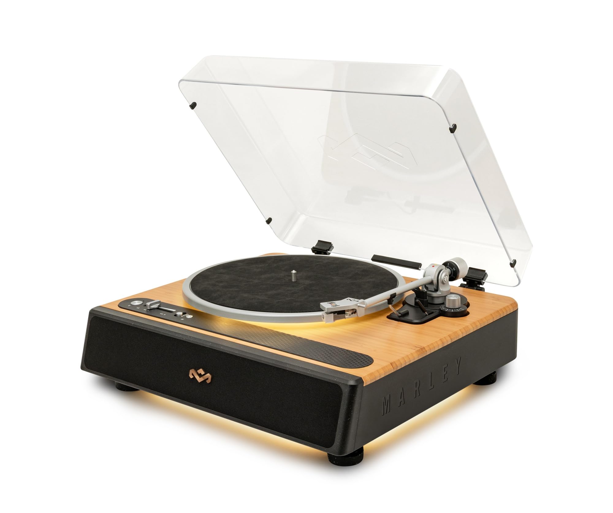 House of Marley Soul Rebel Bluetooth Turntable, Built-in Stereo Speakers with Dual Bass Port, Audio Technica Stylus, RCA/Aux Out