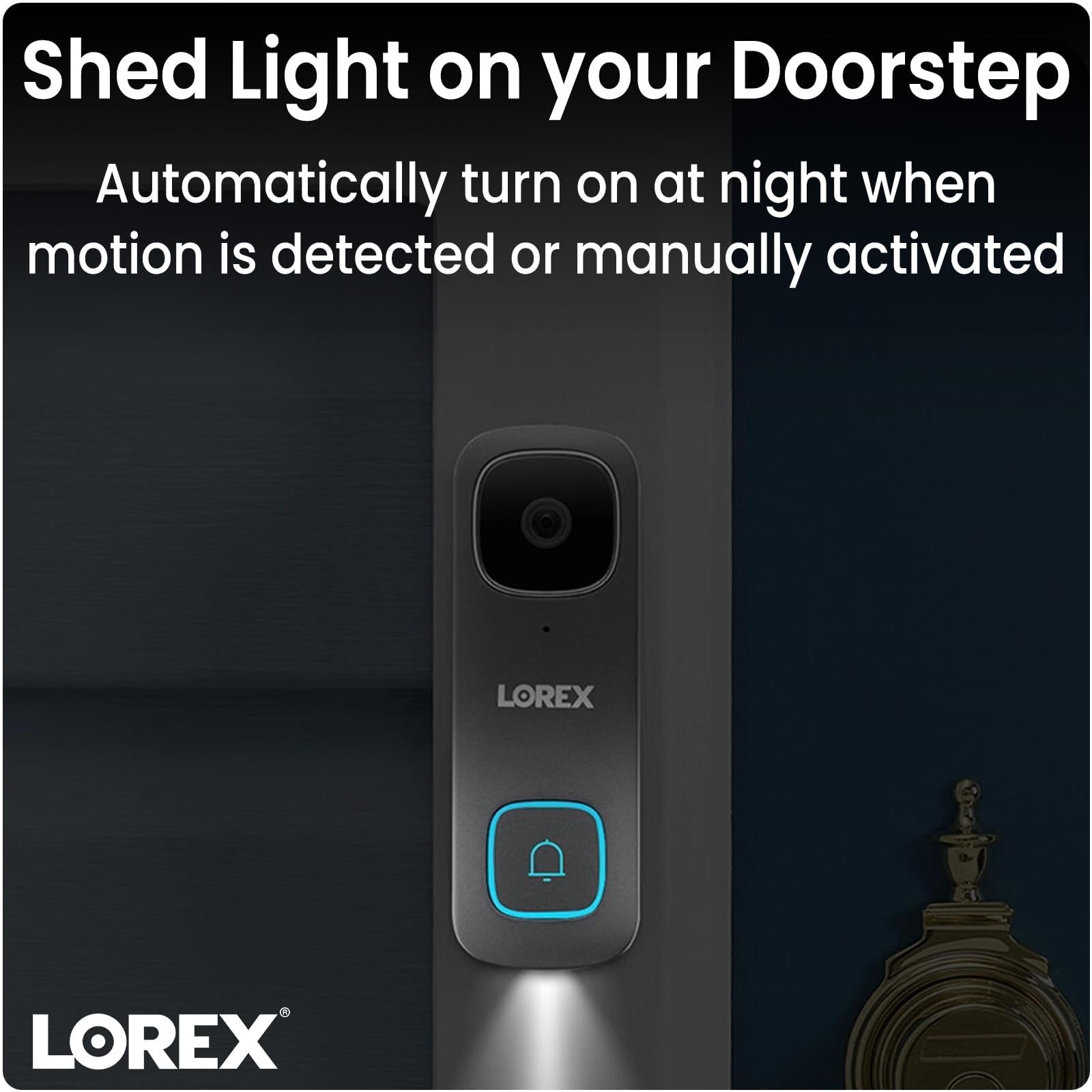 Lorex 1080P Wired Wifi Smart Video Doorbell Camera W/No Subscription Fee   Smart Security Lighting, Motion Detection, 2 Way Talk