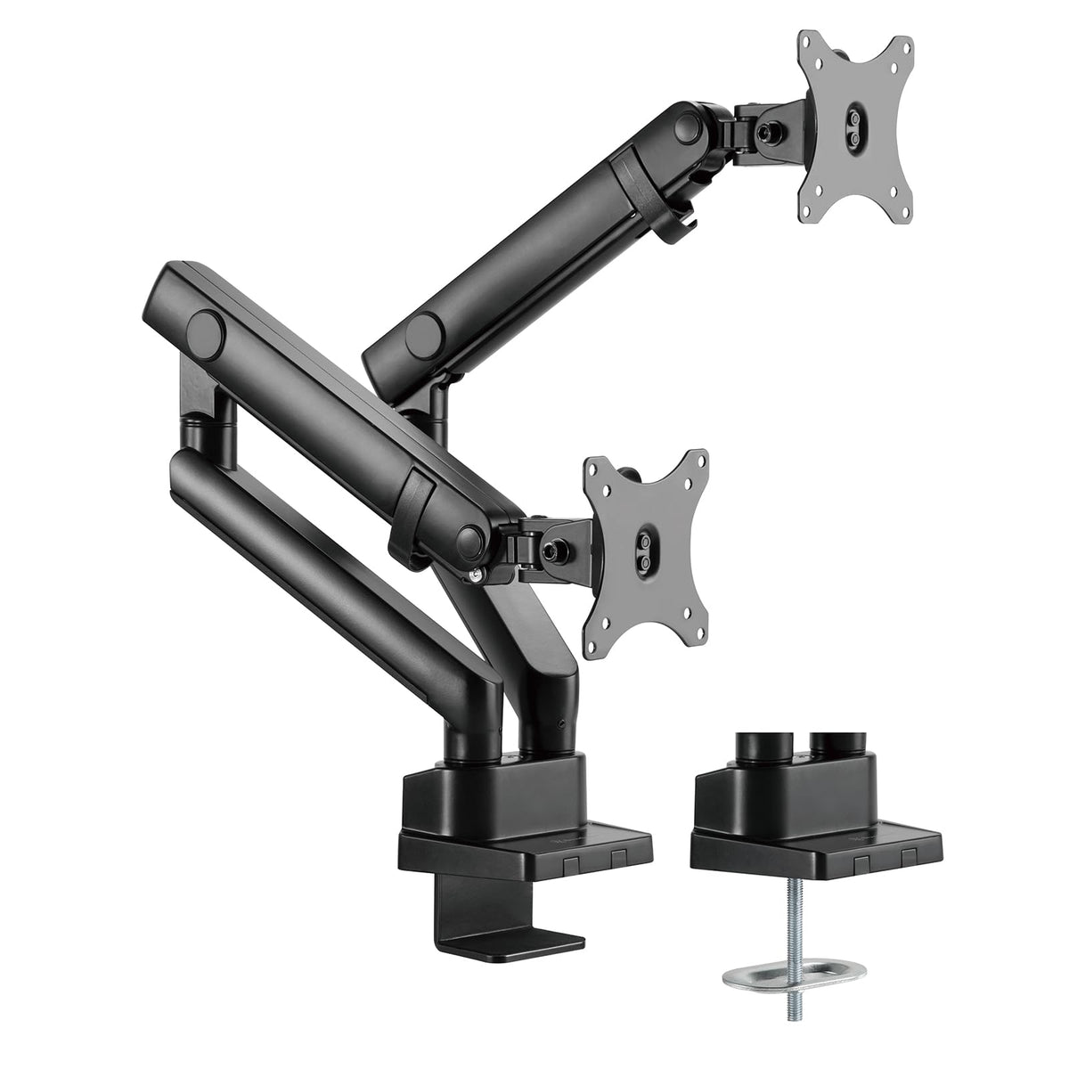 Dual Arm Lcd Led Monitor Mount Bracket, Support Up To 32'' Size Monitor, 9Kg Per Arm,Adjustable, With 90 Rotation, 90 Tilt Up/ D