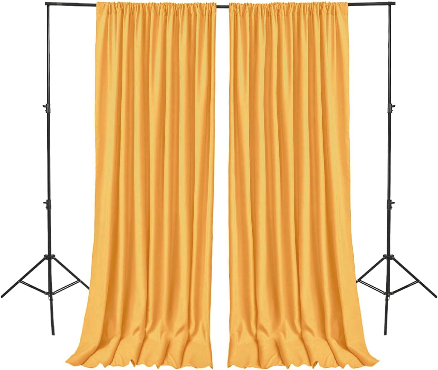 Hiasan Orange Yellow Backdrop Curtains For Parties, Polyester Photography Backdrop Drapes For Family Gatherings, Wedding Decorat