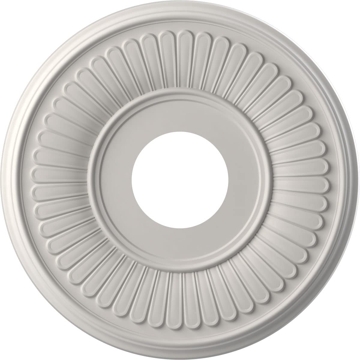Ekena Millwork CMP13BEGBW Berkshire Thermoformed PVC Ceiling Medallion (Fits Canopies up to 5 3/4), 13OD x 3 1/2ID x 3/4P, Ultra