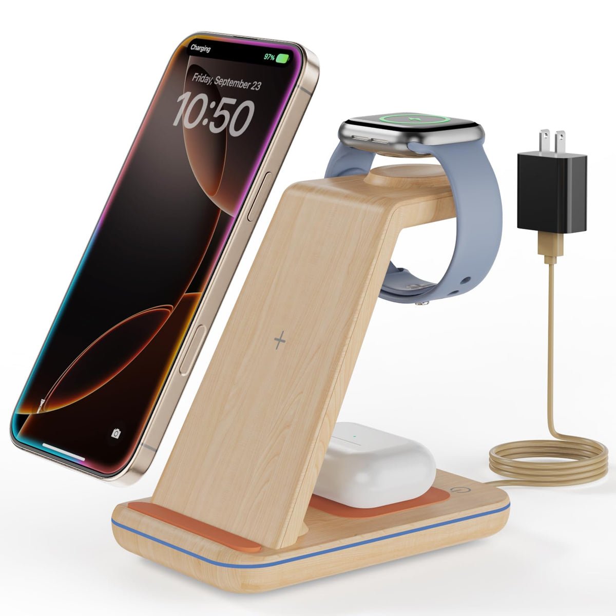 Ciyoyo 3 In 1 Wireless Charging, Wireless Charger Stand For Multiple Apple Devices, Wireless Charger For Iphone 16 15 14 13 12 1