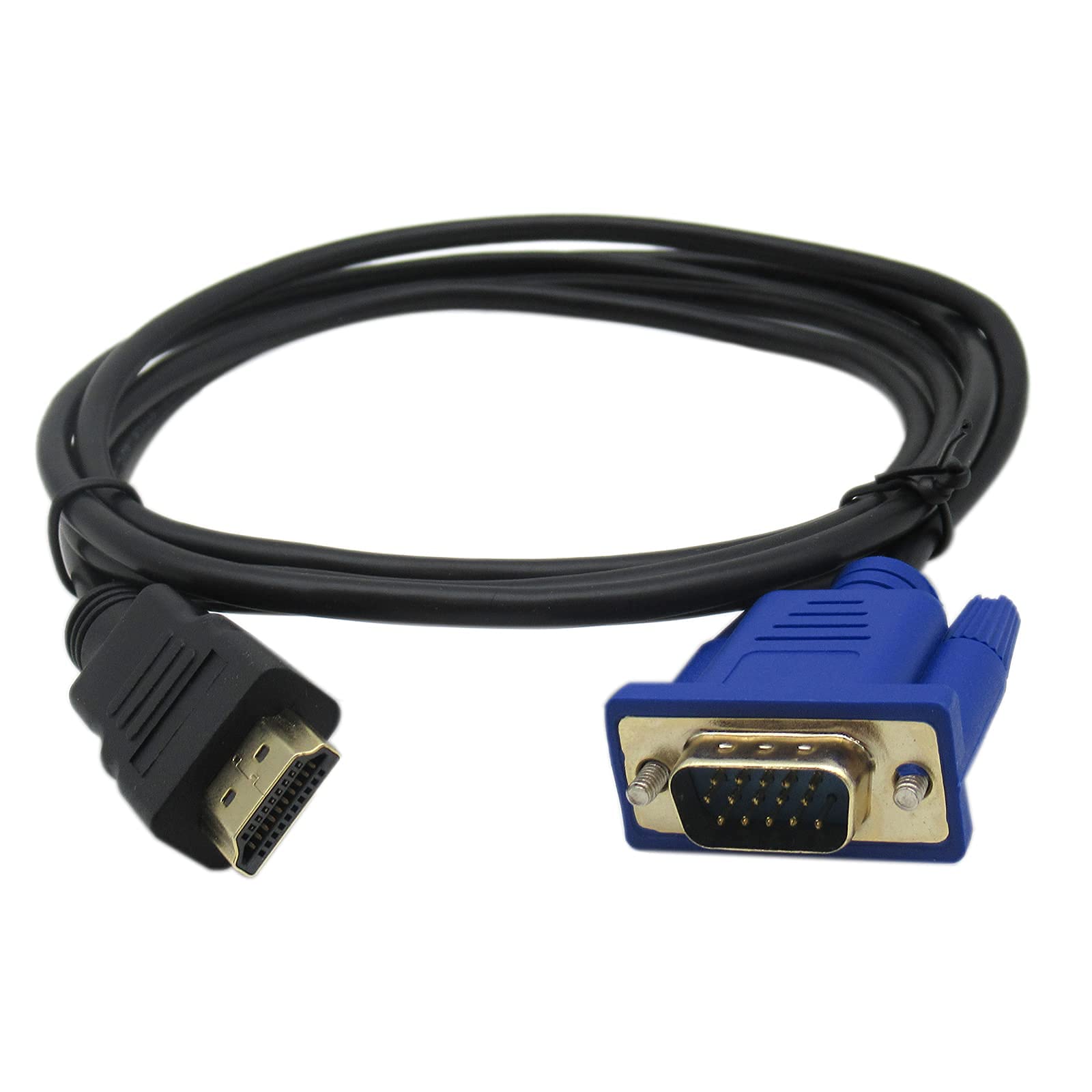 Blue Elf Hdmi To Vga Adapter Cable 6Ft/1.8M Gold Plated 1080P Hdmi Male To Vga Male Active Video Converter Cord For Notebook Pc