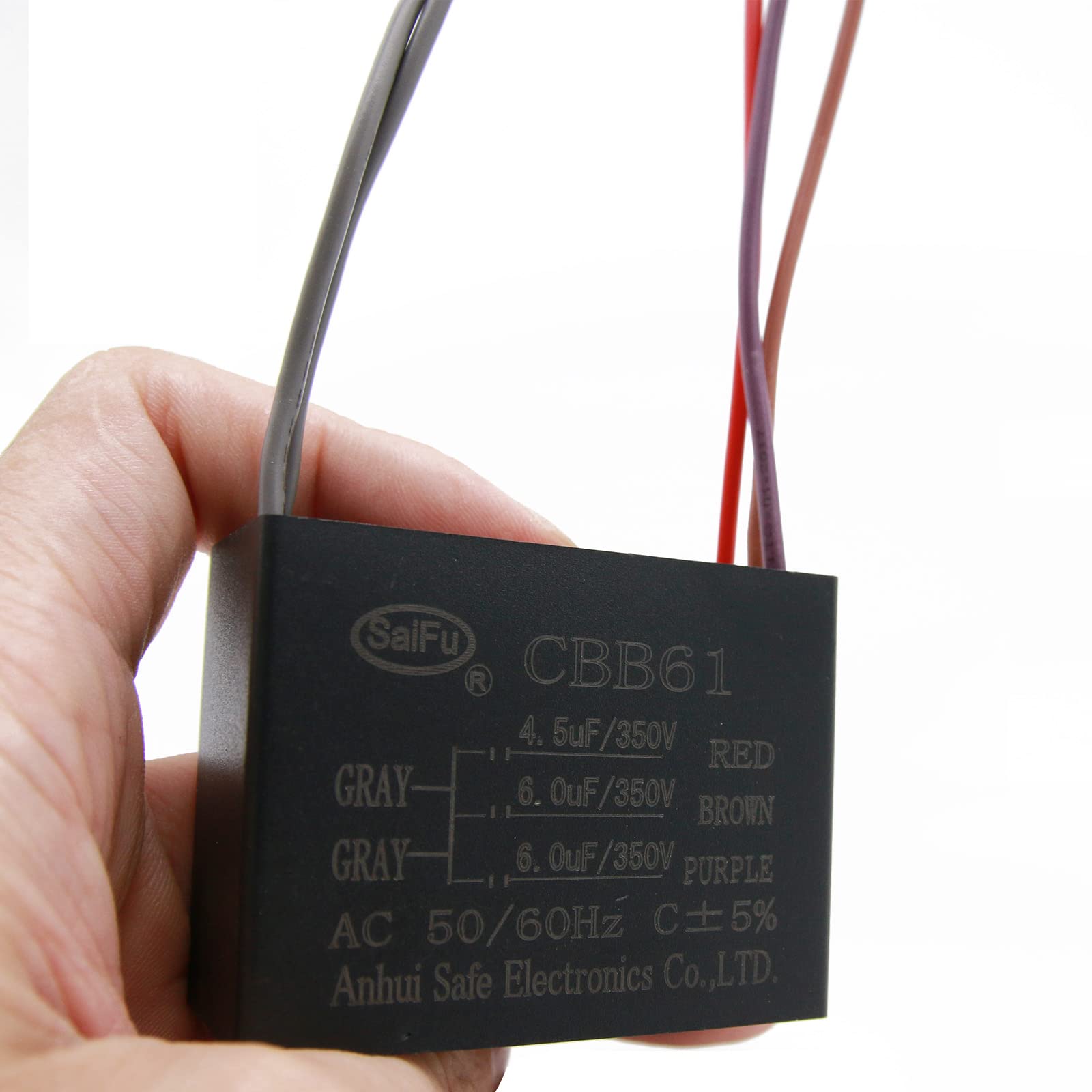 Akzytue Cbb61 Capacitor 4.5Uf+6Uf+6Uf 350V Ac Ceiling Fan 5 Wire 50/60Hz For Starting Electric Fan Generator Pump Motor