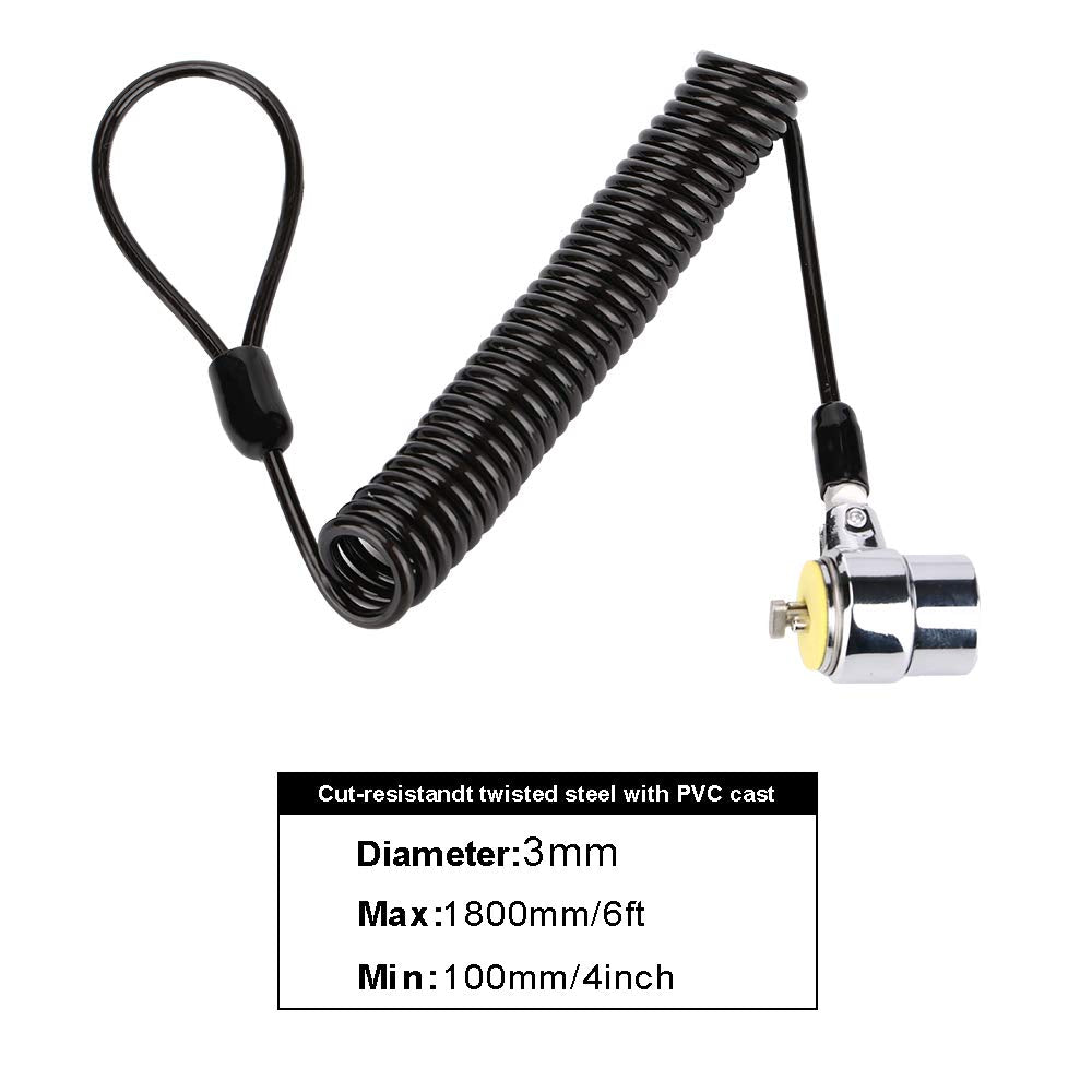 Loradar 5Pack Single Package Keyed Alike Security Hardware Cable Lock Kit Laptop Lock 5Keys 6.2Ft For Monitors, Laptops, Macbook