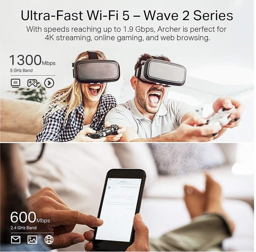 Tp Link Ac1900 Smart Wifi Router (Archer A8)  High Speed Mu Mimo Wireless Router, Dual Band Router For Wireless Internet, Gigabi