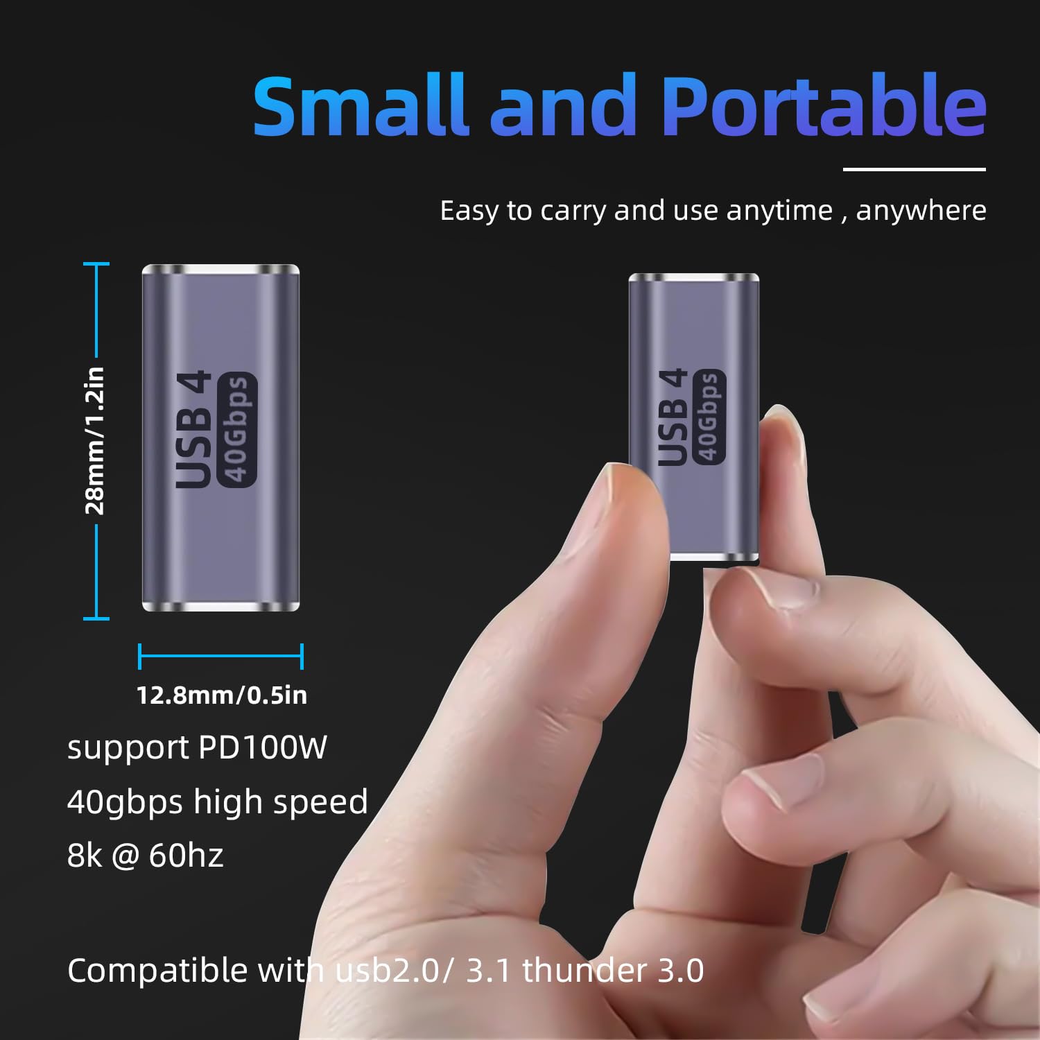 Ghqxzt Usb C Female To Female Adapter,Usb C Coupler Female To Female 100W Power Delivery, 40Gbps Usb C To Usb C Female With 8K 6