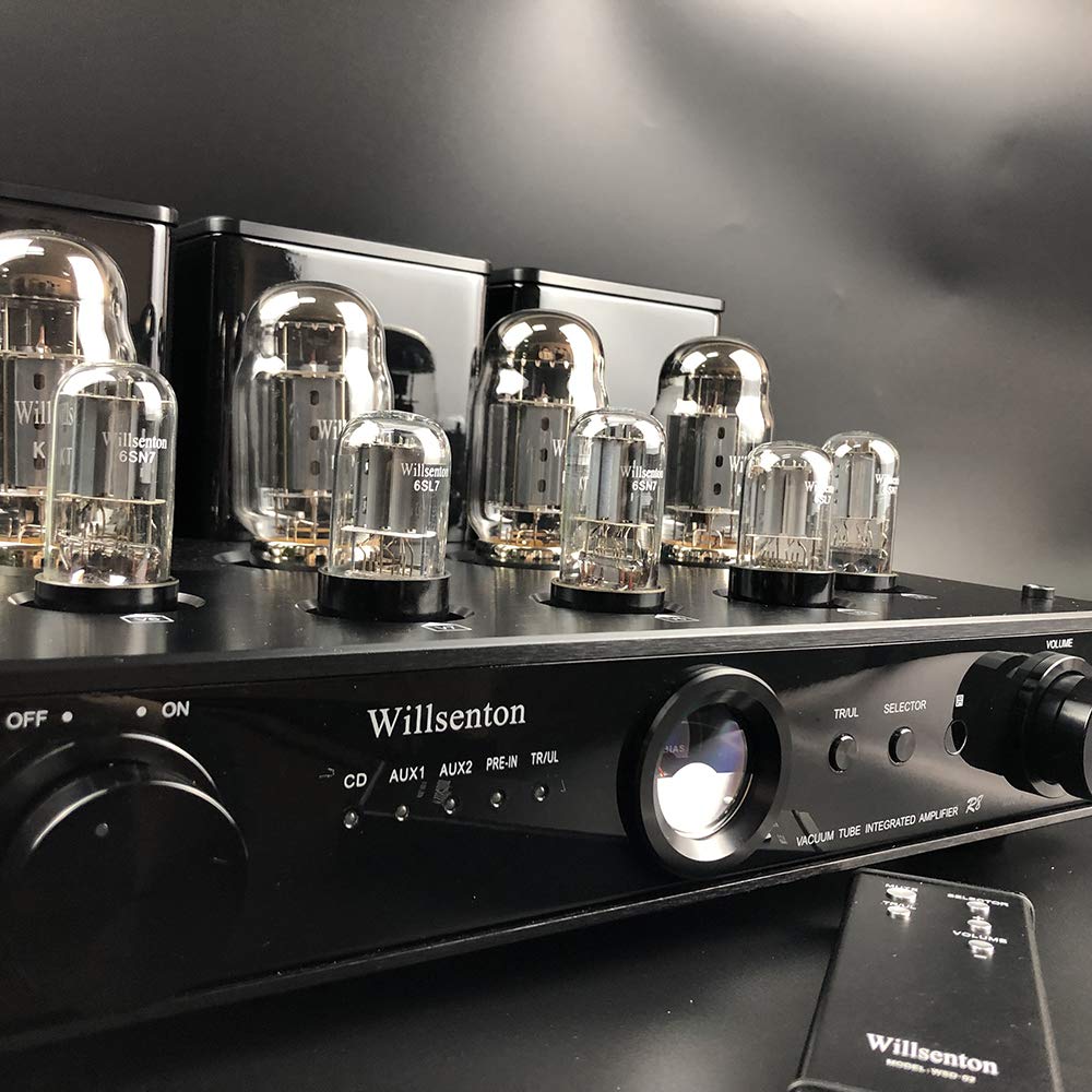 Willsenton R8 Kt88/El34 X4 Tube Amplifier Integrated Amp Power Amplifier Headphone Replaceable Basic Meter (Black)