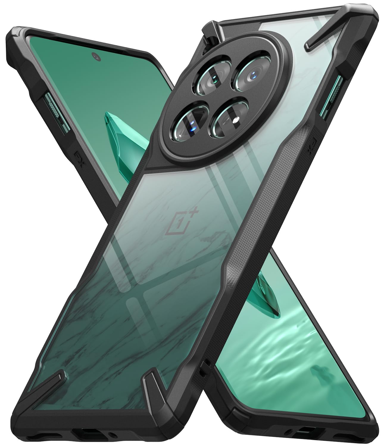 Ringke Fusion-X [Precise Cutouts for Camera Lenses] Compatible with OnePlus 12 Case, Augmented Bumper Clear Hard Back Heavy Duty