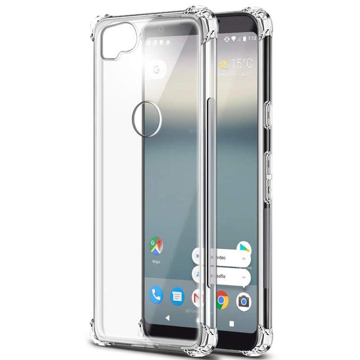 Icovercase Compatible With Google Pixel 2 Clear Case, Crystal Clear Soft Tpu Shock Absorption Bumper Slim Thin Cover Case -Clear