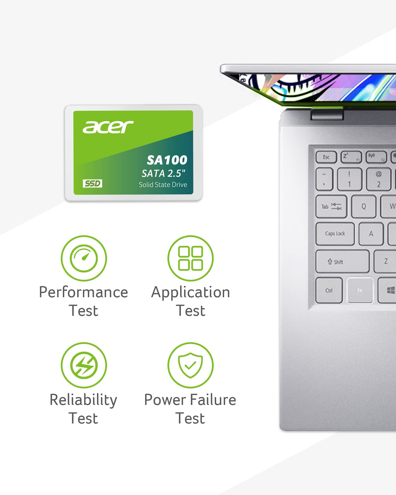 Acer Sa100 480Gb 2.5 Inch Ssd Sata Iii Internal Ssd Solid State Drive, 560Mb/S Read, 3D Nand Flash Memory, Sata Iii 6 Gb/S Inter