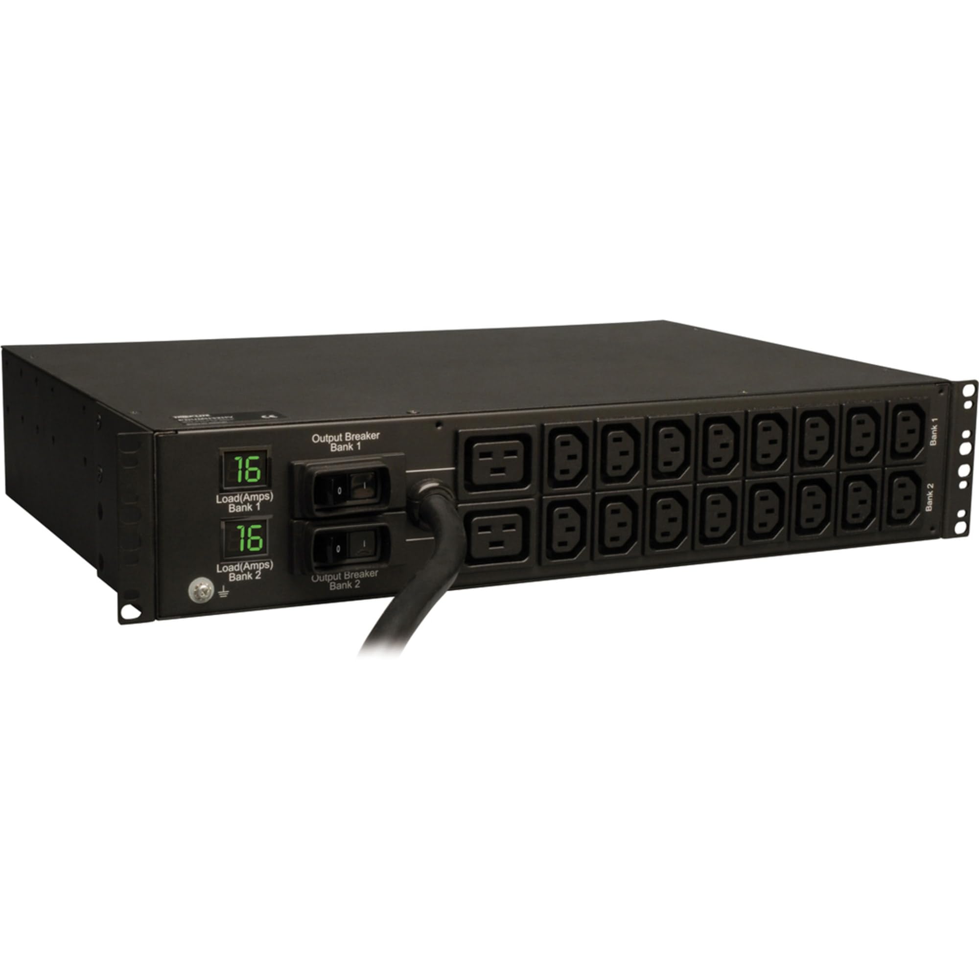 Tripp Lite Metered Pdu, 18 Outlets (2 C19, 16 C13), Iec 309 230V 32A Blue, 12 Ft. Cord, 2U Rack Mount Power (Pdumh32Hv),Black
