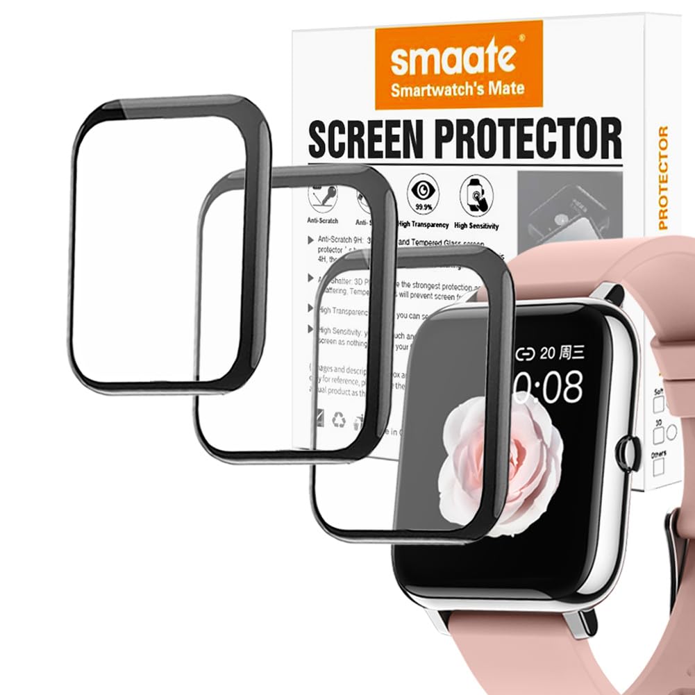 Smaate 3D Screen Protector For P22, Compatible With Smartwatch P22 Donerton Popglory Canmixs Kalinco 1.4   , Wzwneer Banlvs Dxpi