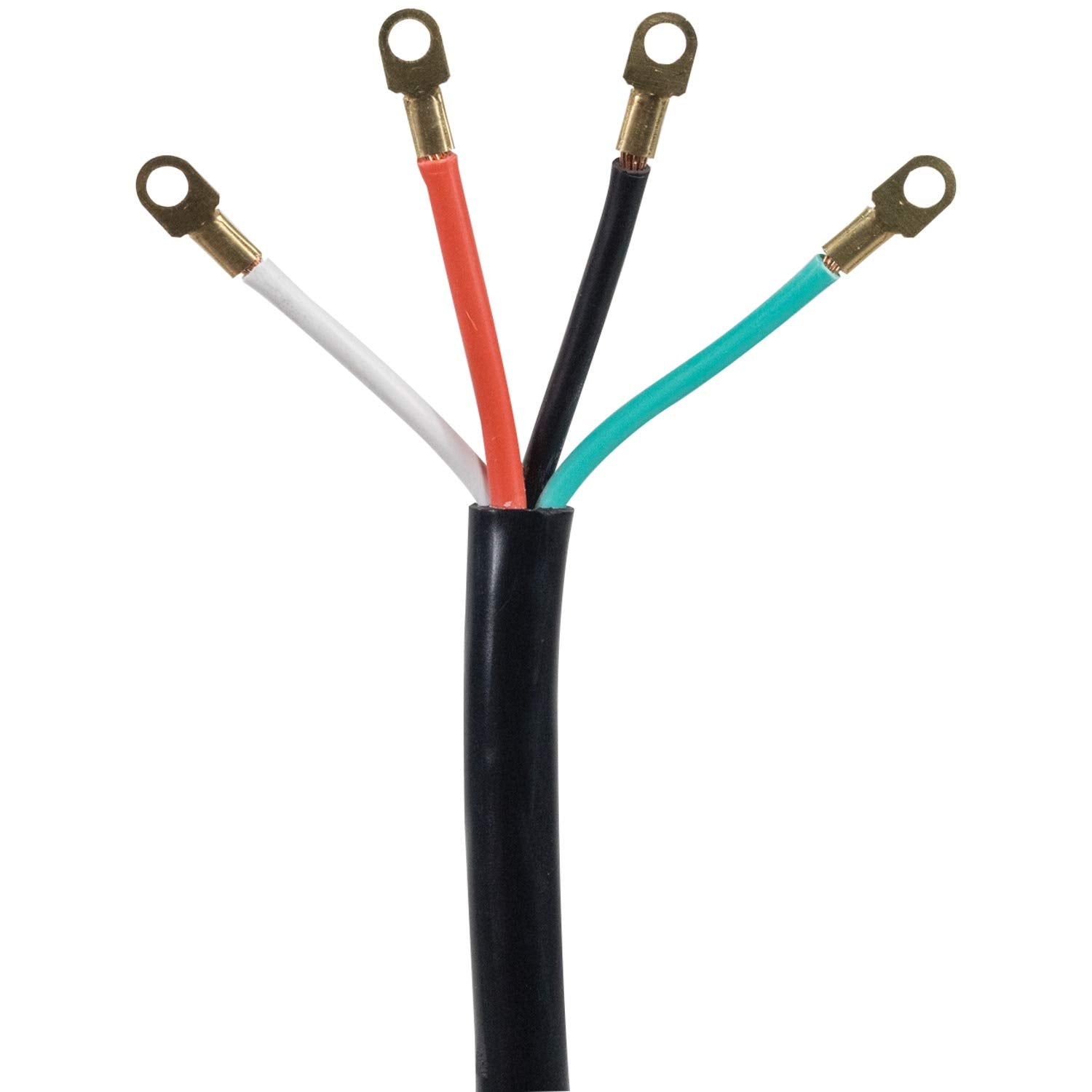 Certified Appliance Accessories 50 Amp Appliance Power Cord, 4 Prong Range Cord, 4 Wires With Eyelet Connectors, 5 Feet, Copper