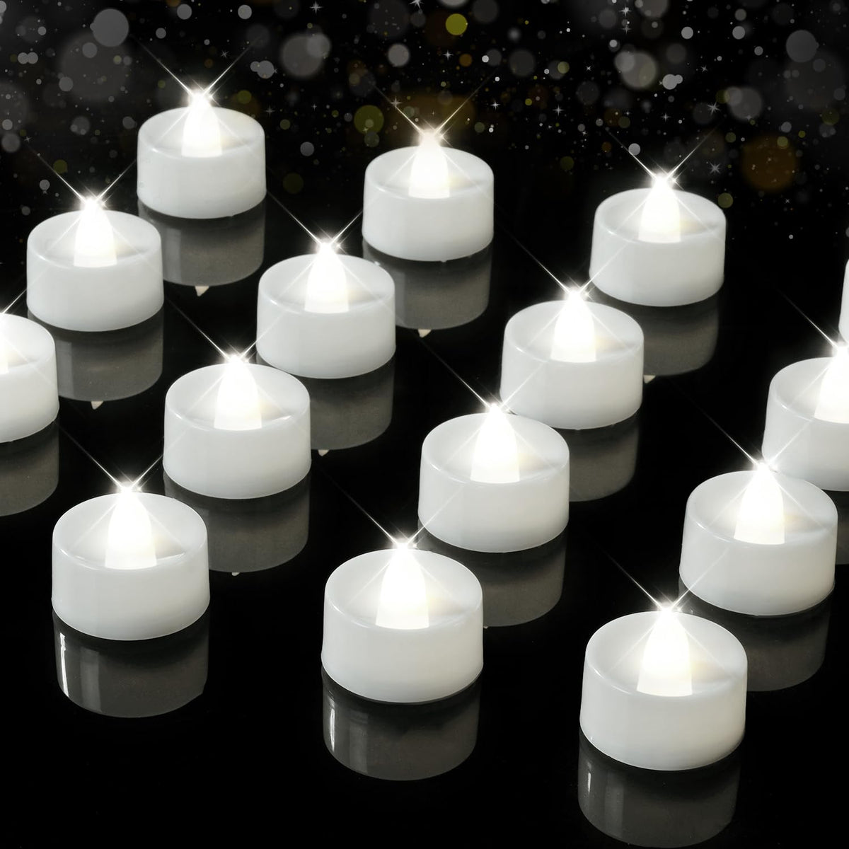 Beichi 12-Pack Timer Tea Lights Candles Battery Operated, Led Tea Light With Timer, Built-In 6 Hours Flameless Votive Candles, F