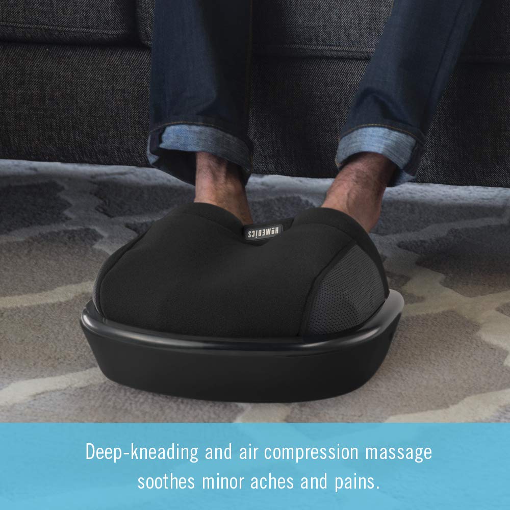 Homedics Shiatsu Air Max Foot Massager, Air Compression Massage, Deep Kneading Rolling Massage, Soothing Heat, Pain Relief And M