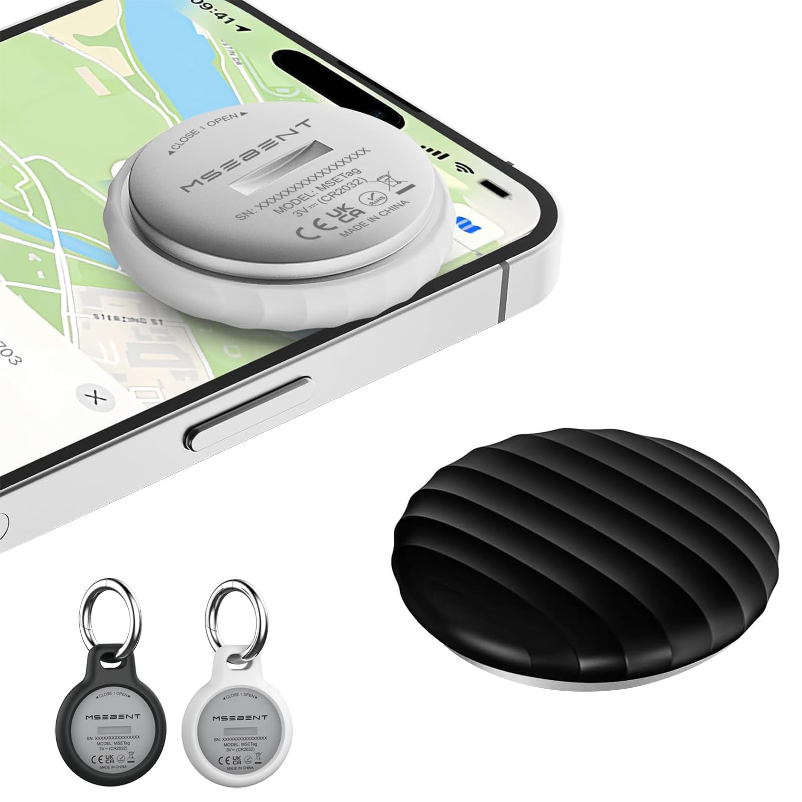 MSEBENT Tracker Tag - 2 Pack [Apple MFi Certified] Bluetooth Trackers Works with Apple Find My (iOS Only) - IP67 Waterproof Item