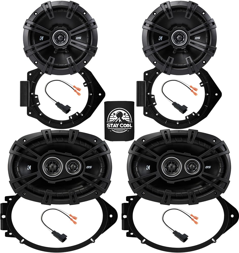 KICKER Front and Rear Door 6.5 & 6x9 Speakers for GMC Yukon/XL/Denali 15-23 Upgrade Kit - 2 Pairs of DS Series 6 1/2 and 6x9 Inc