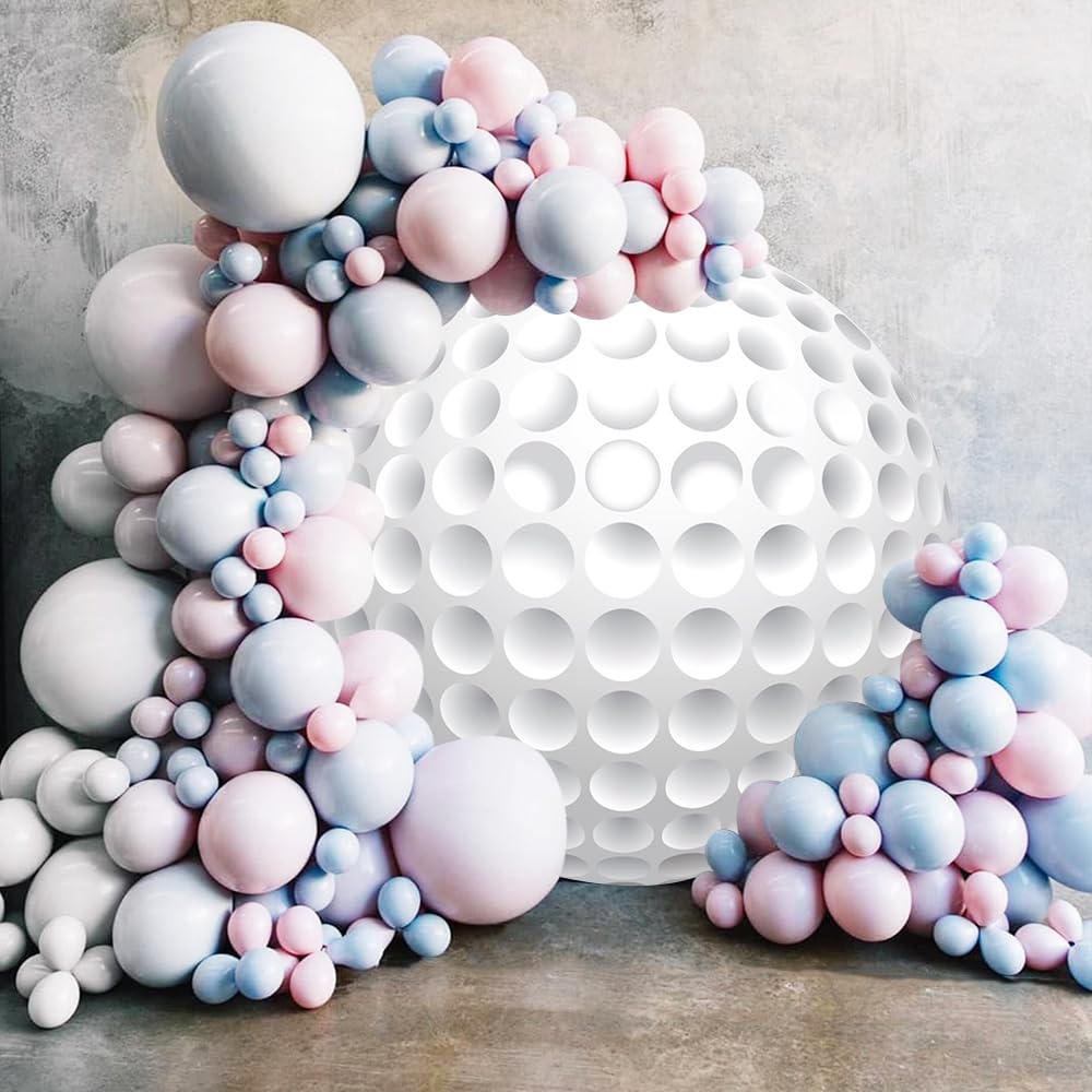 Leyiyi 7.2X7.2Ft Golf Birthday Party Round Backdrop Cover Outdoor Sports Theme Photography Background Circle Backdrop Cover For