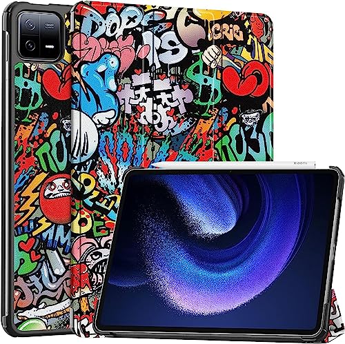Proelite Cover For Xiaomi Mi Pad 6 Cover Case, Trifold Flip Case For Xiaomi Mi Pad 6 11 Inch, Support Auto Sleep Wake, Hippy