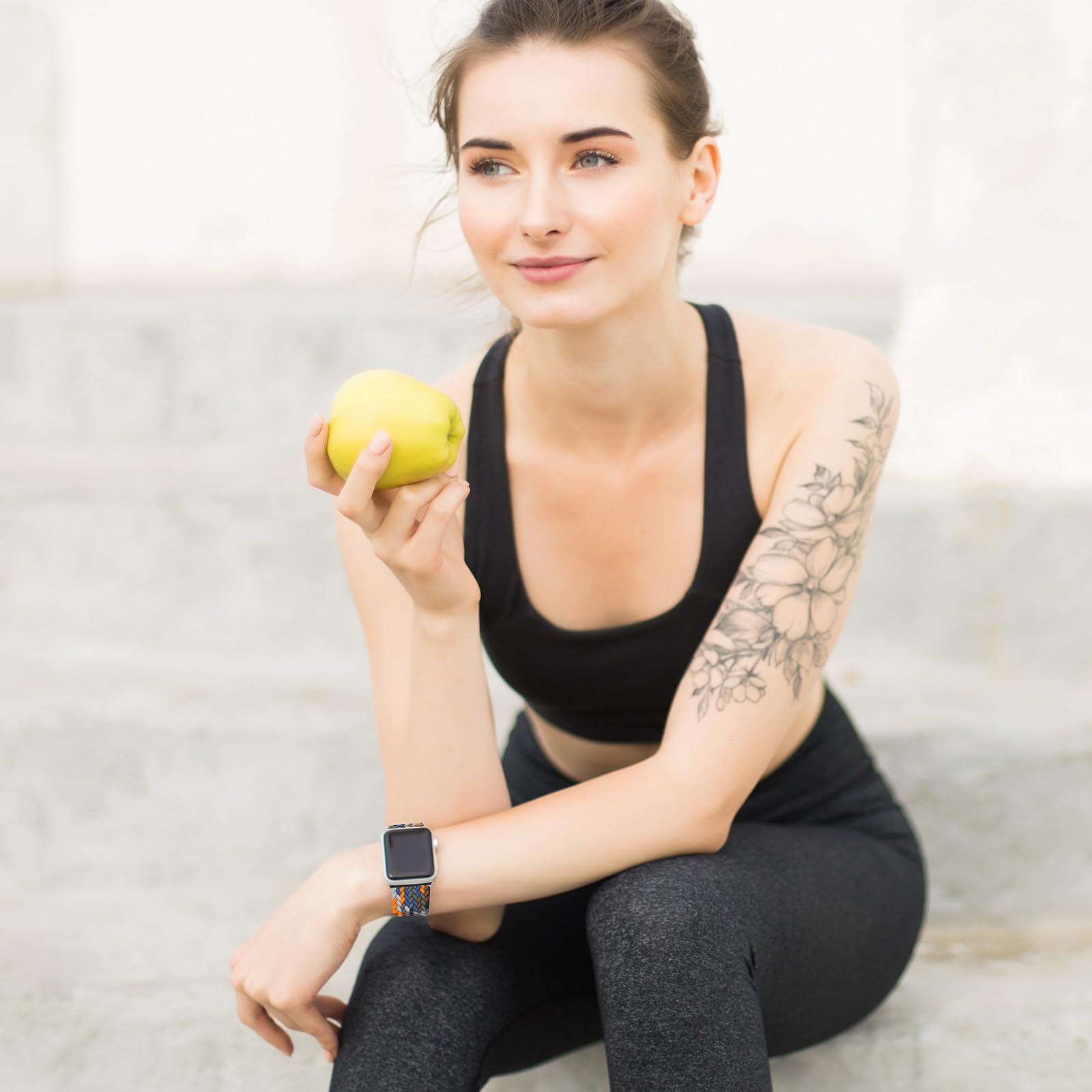 Nepfaivy Compatible With Apple Watch Band   42Mm 44Mm 45Mm 49Mm Braided Stretchy Sport Loop For Apple Watch Series Se 8 7 6 5 4