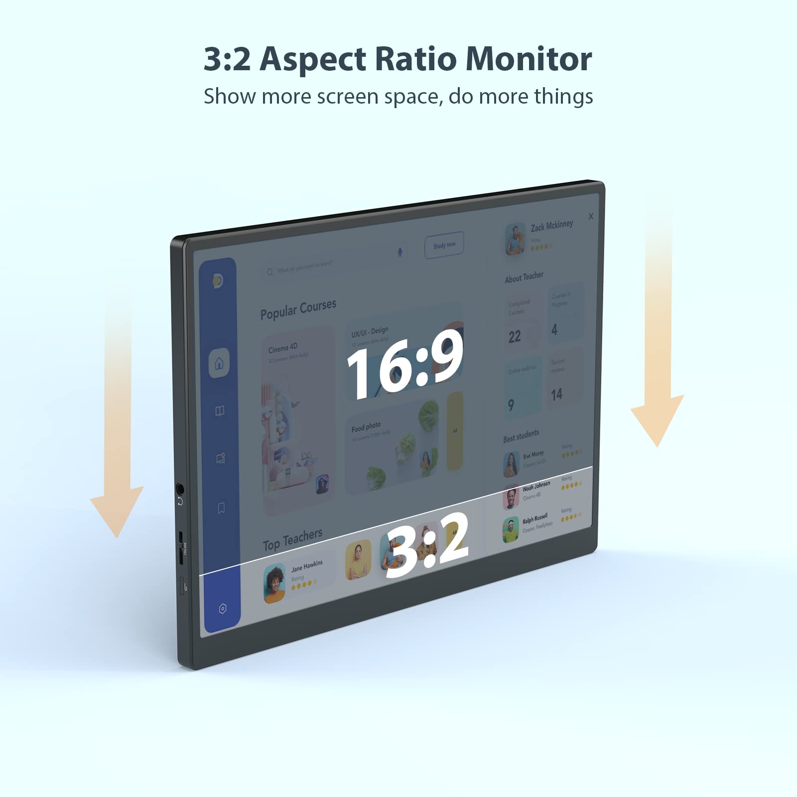 Eyoyo Portable Monitor, Small Monitor 10.5    Usb C Monitor Fhd 1920X1280 Travel Monitor External Second Monitor For Laptop 100%