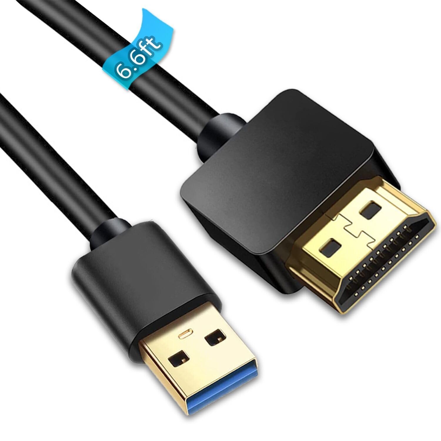 Ankky Usb To Hdmi Adapter Cable 6.6Ft, Usb To Hdmi Cable Male To Male Full 1080P Hd Display Cable Audio Video Converter Cord For
