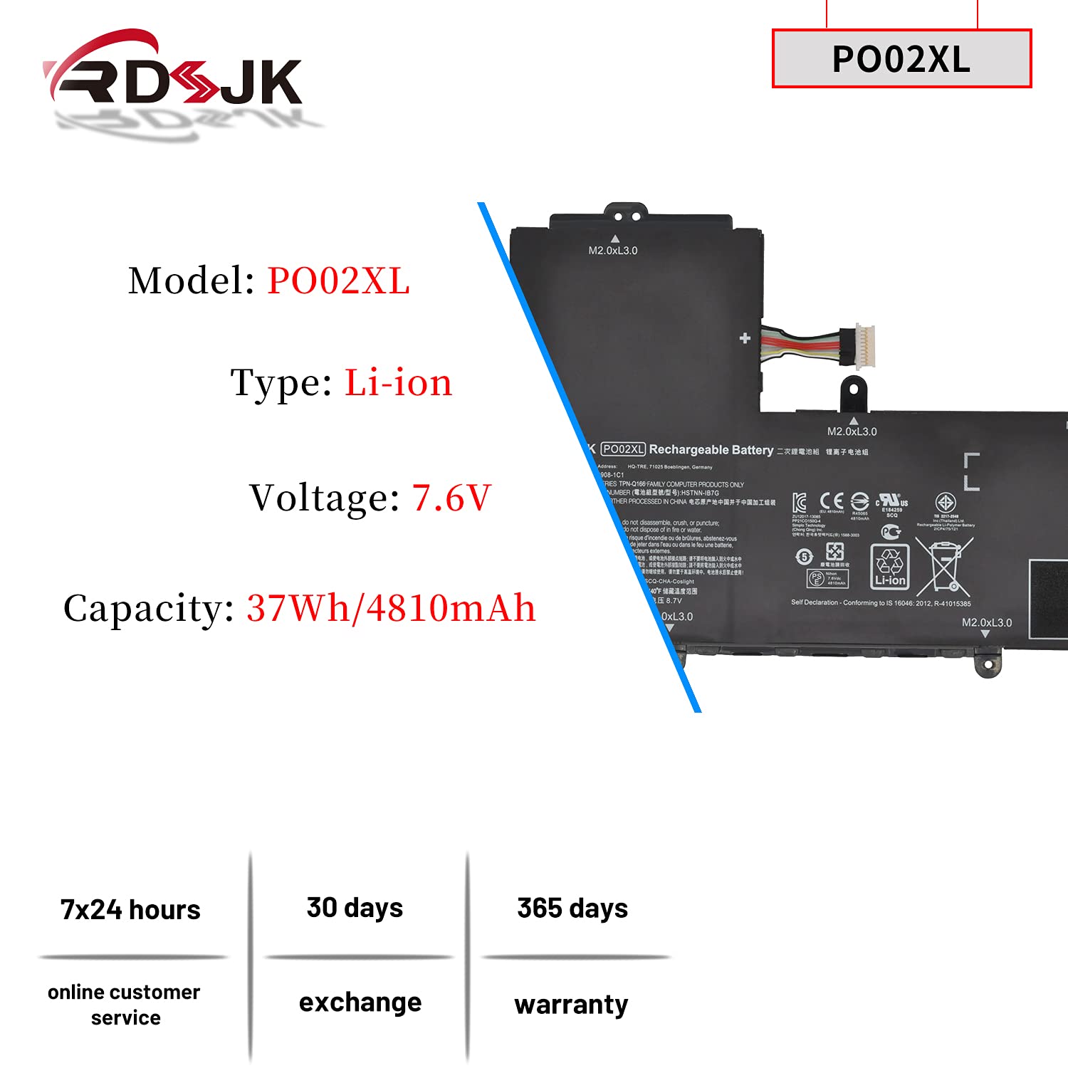 Po02Xl Laptop Battery For Hp Stream 11 R 11 R014Wm 11 R010Nr 11 Y 11 Ah 11 Ak 11 Ah011Wm Series P002Xl 823908 1C1 824560 005 824