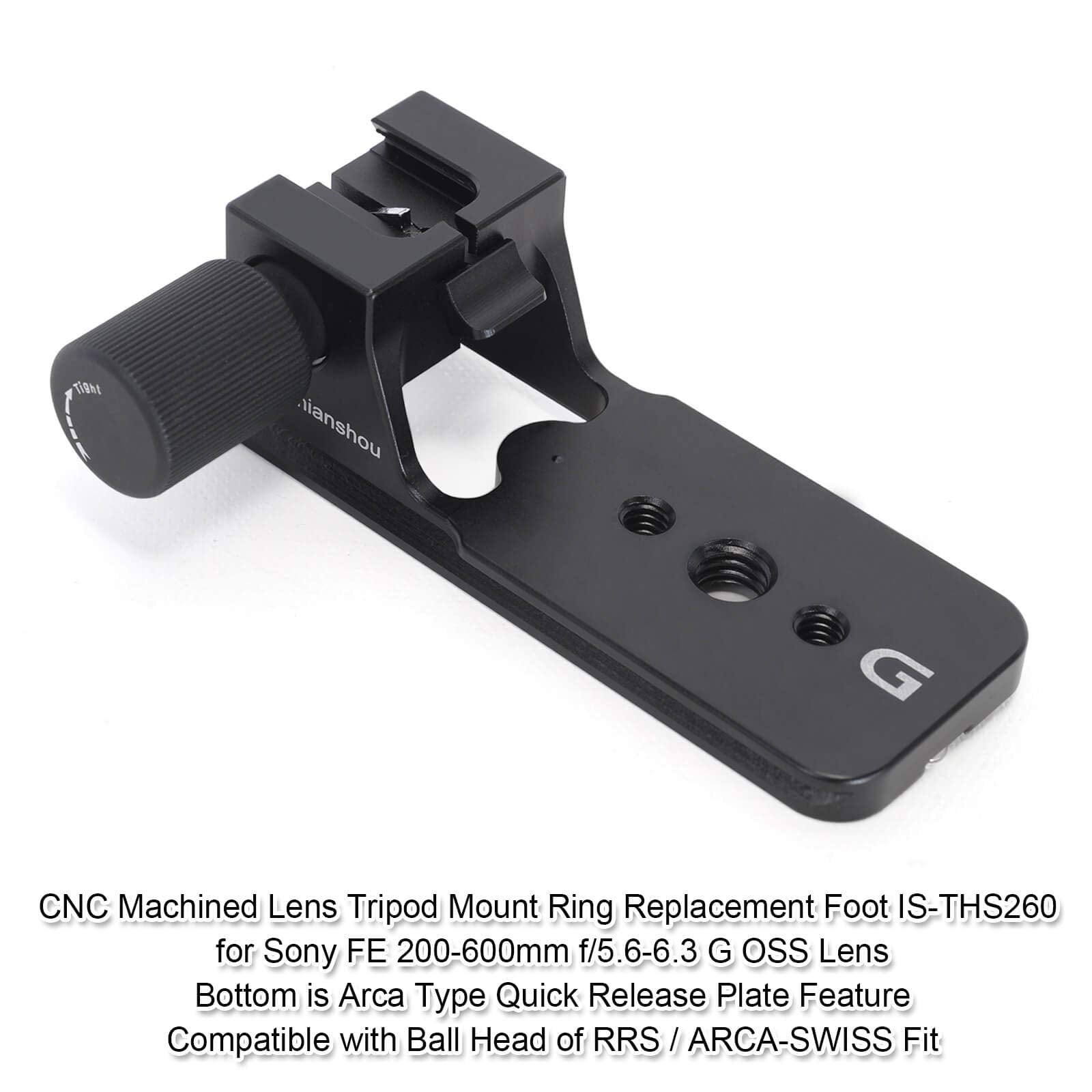 Ishoot Lens Collar Replacement Foot, Tripod Mount Rings Stand Base Compatible With Sony Fe 200 600Mm F/5.6 6.3 G Oss Lens Sel200