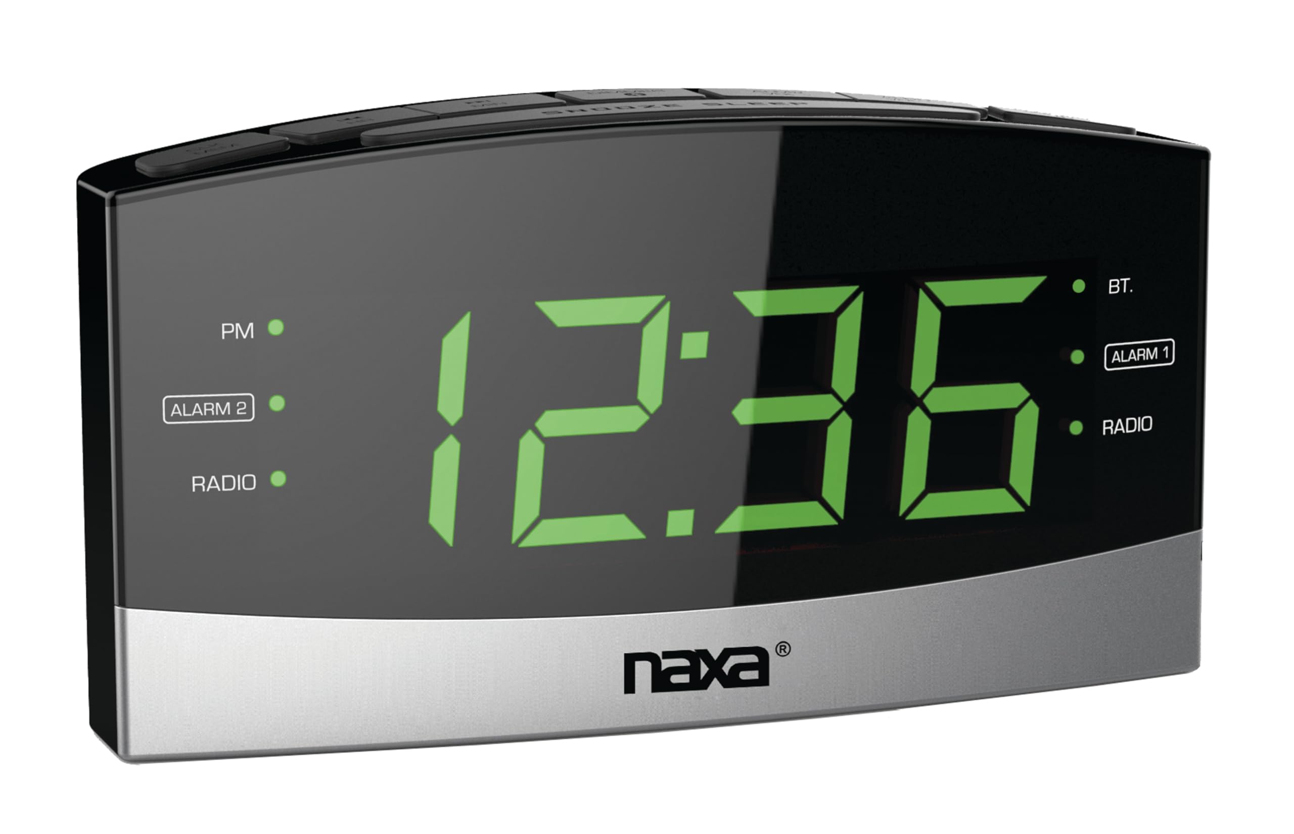 Naxa Nrc 181 Bluetooth Easy Read Dual Alarm Clock With Daily Repeat