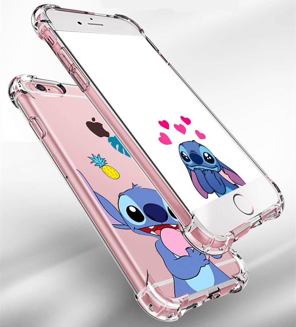 Stsnano Case For Ipod Touch 5/6/7 Fashion Cute Cartoon Soft Tpu Silicone Cover, Love Stch Design Fun Clear Funny Protective Skin