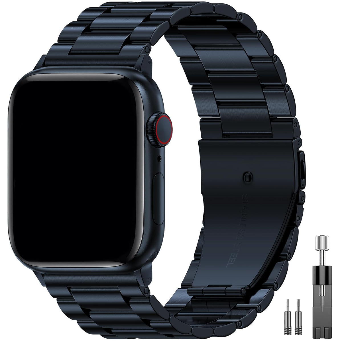 Epuly Compatible With Apple Watch Band 49Mm 45Mm 44Mm 42Mm 41Mm 40Mm 38Mm, Business Stainless Steel Metal Watchband For Iwatch B