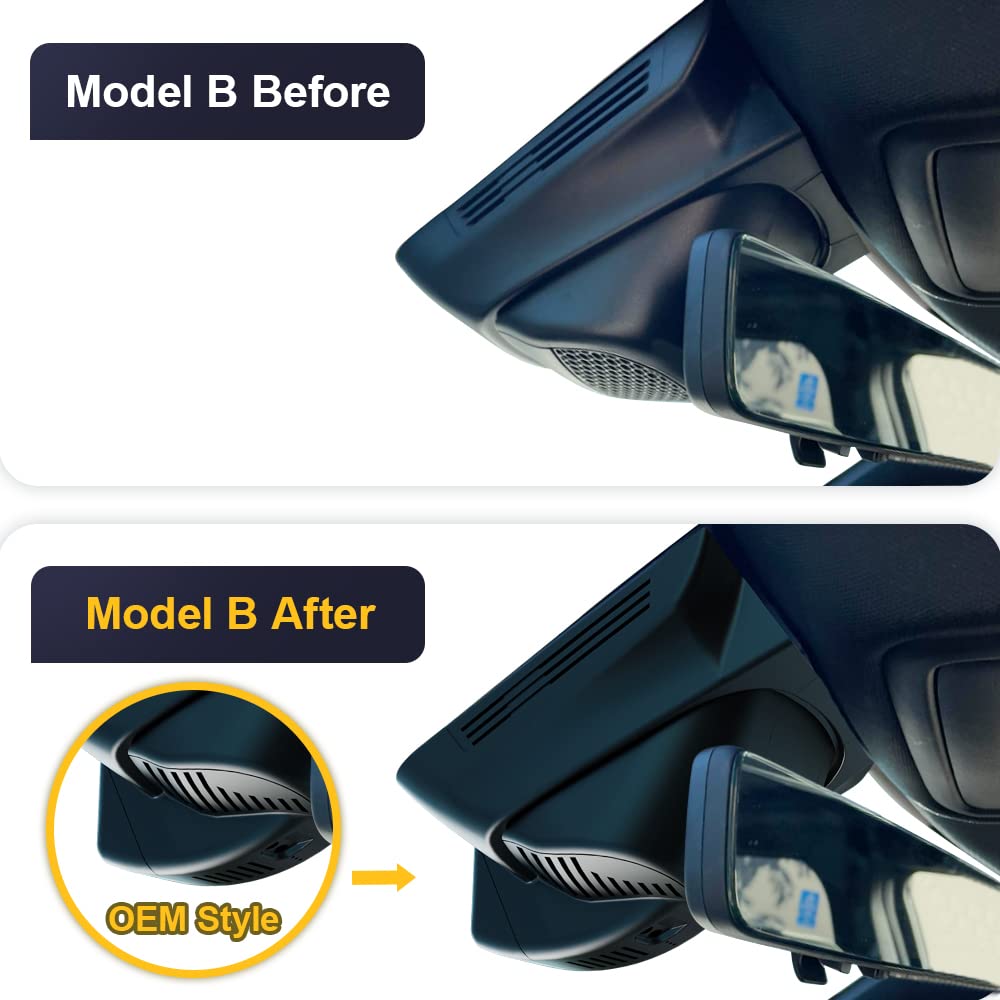 Fitcamx Front 4K+Rear 1080P Dash Cam Adapts For Dodge Ram 1500 (Model B) 2019 2024 Rebel Big Horn Laramie, Oem Look, Dual Hd Vid