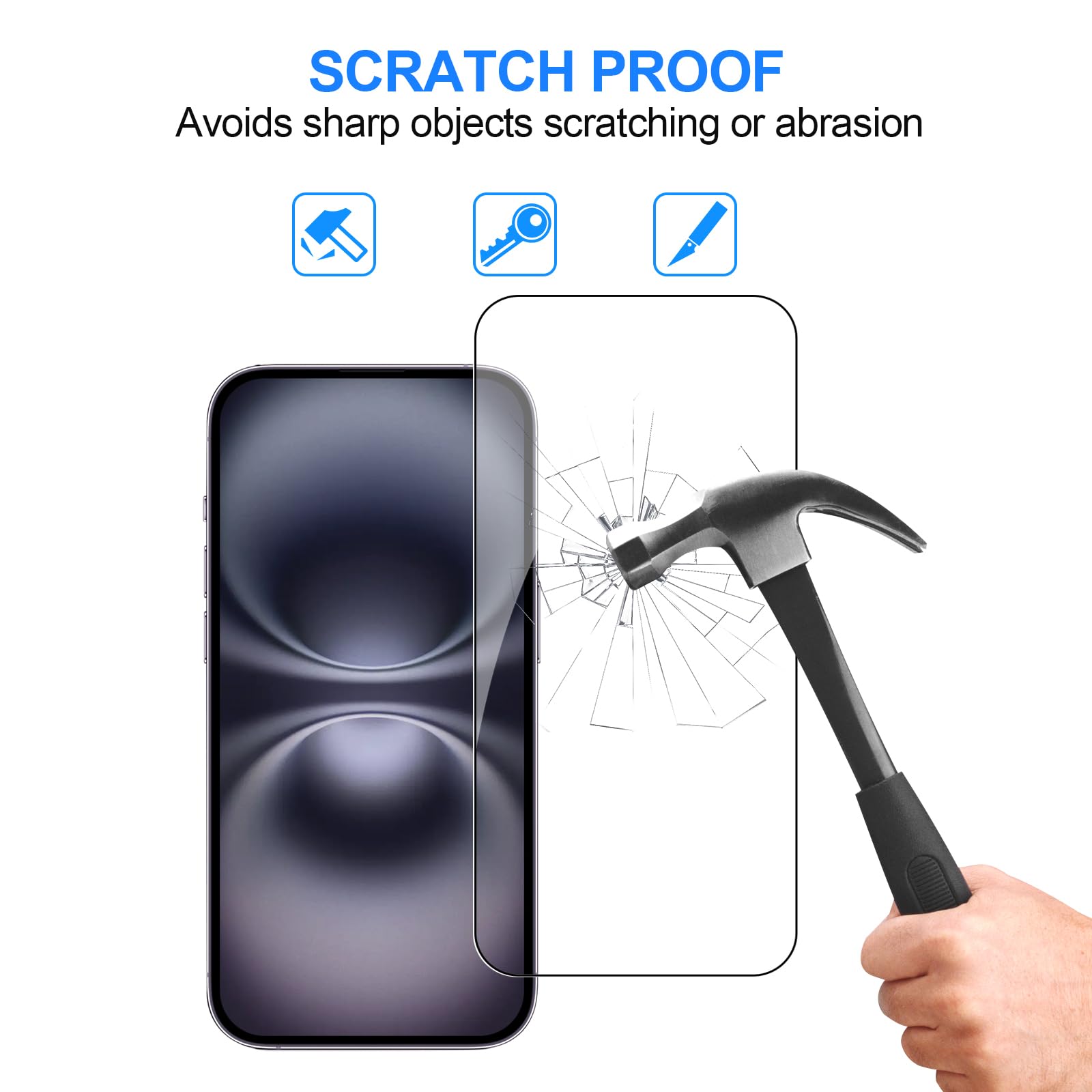 Avoar [3+3 Pack Glass Screen Protector For Iphone 16 With Camera Lens Protector, 6.1 Inch Hd Clear Tempered Glass Film For Iphon