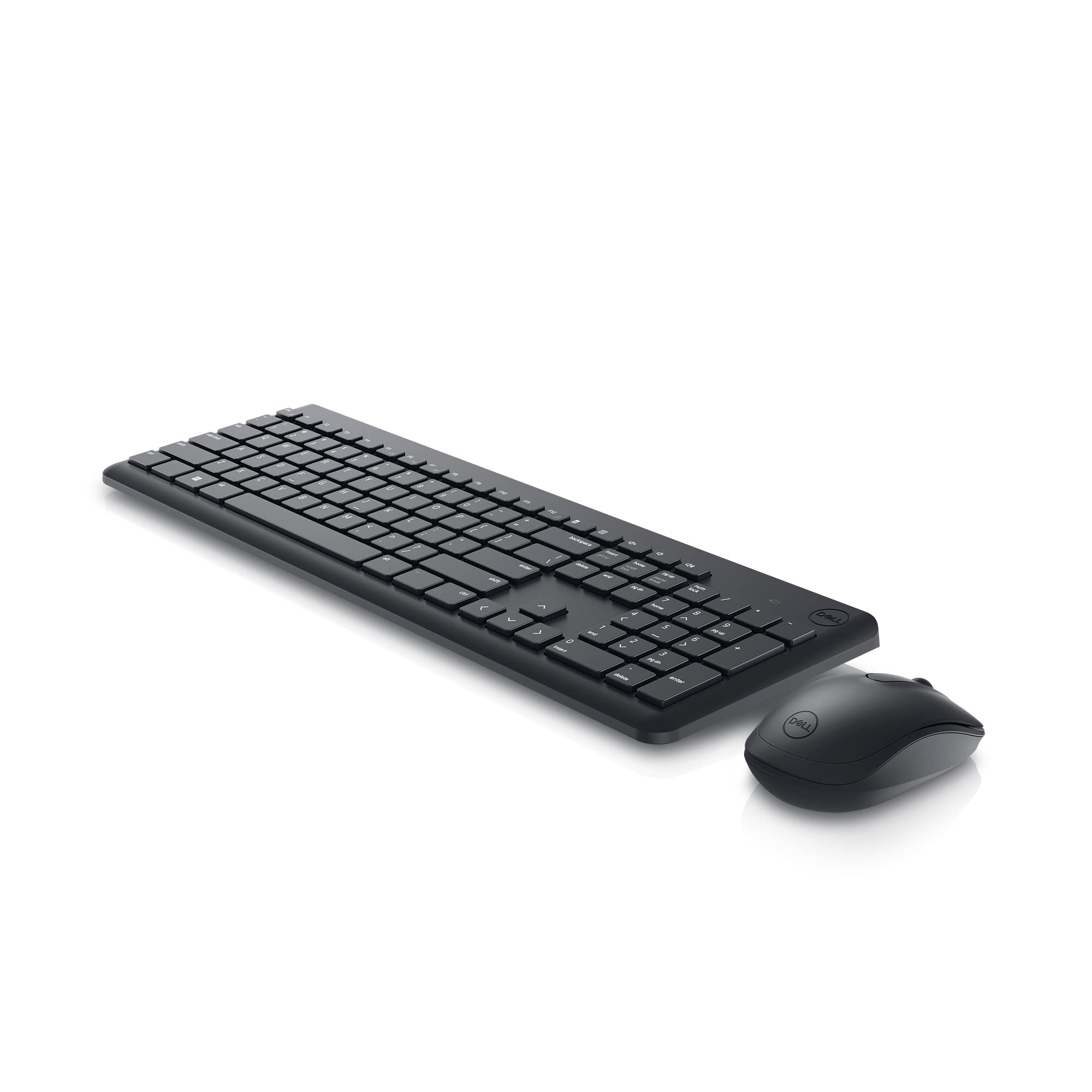 Dell Wireless Keyboard and Mouse KM3322W - Keyboard and mouse set - wireless - 2.4 GHz - QWERTY - UK - black - with 3 ye