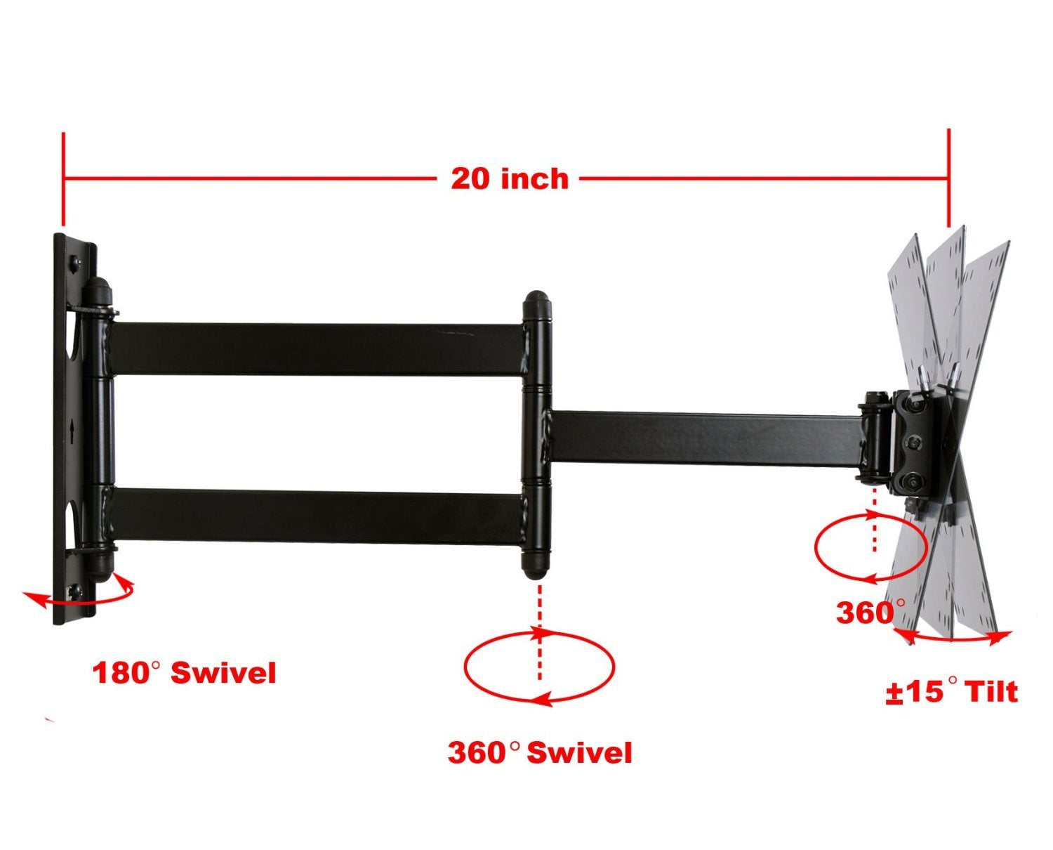 Videosecu Articulating Tv Wall Mount Bracket Fit Sansui 26 32 Hdlcd2650 Sled3228 Hdlcd3250 Hdlcdvd328 Sled3280 Lcd Led Flat Pane