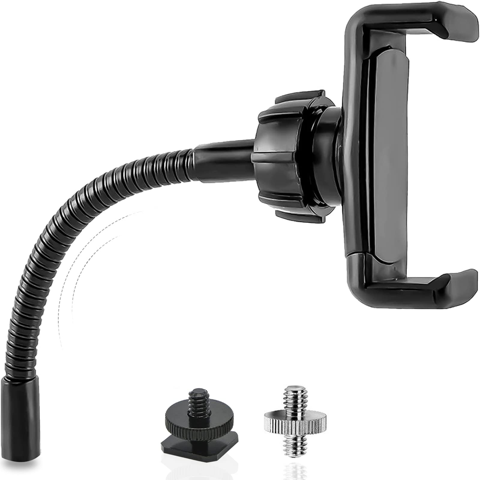 Phone Holder For Ring Light And Tripod Stand With 1/4'' Female Thread Adapter, Flexible Phone Tripod Mount With Detachable Hot S