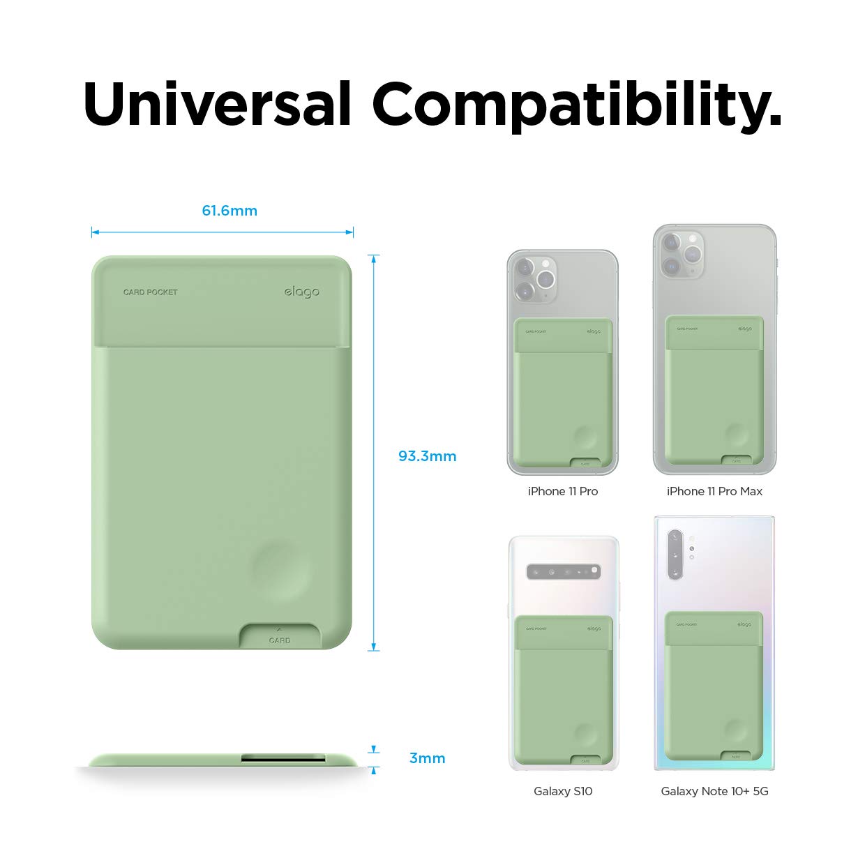 Elago Phone Card Holder - Secure Wallet, Ultra Slim For Back Of Phone, 3M Adhesive Id Iphone, Galaxy And Most Smartphones [Paste