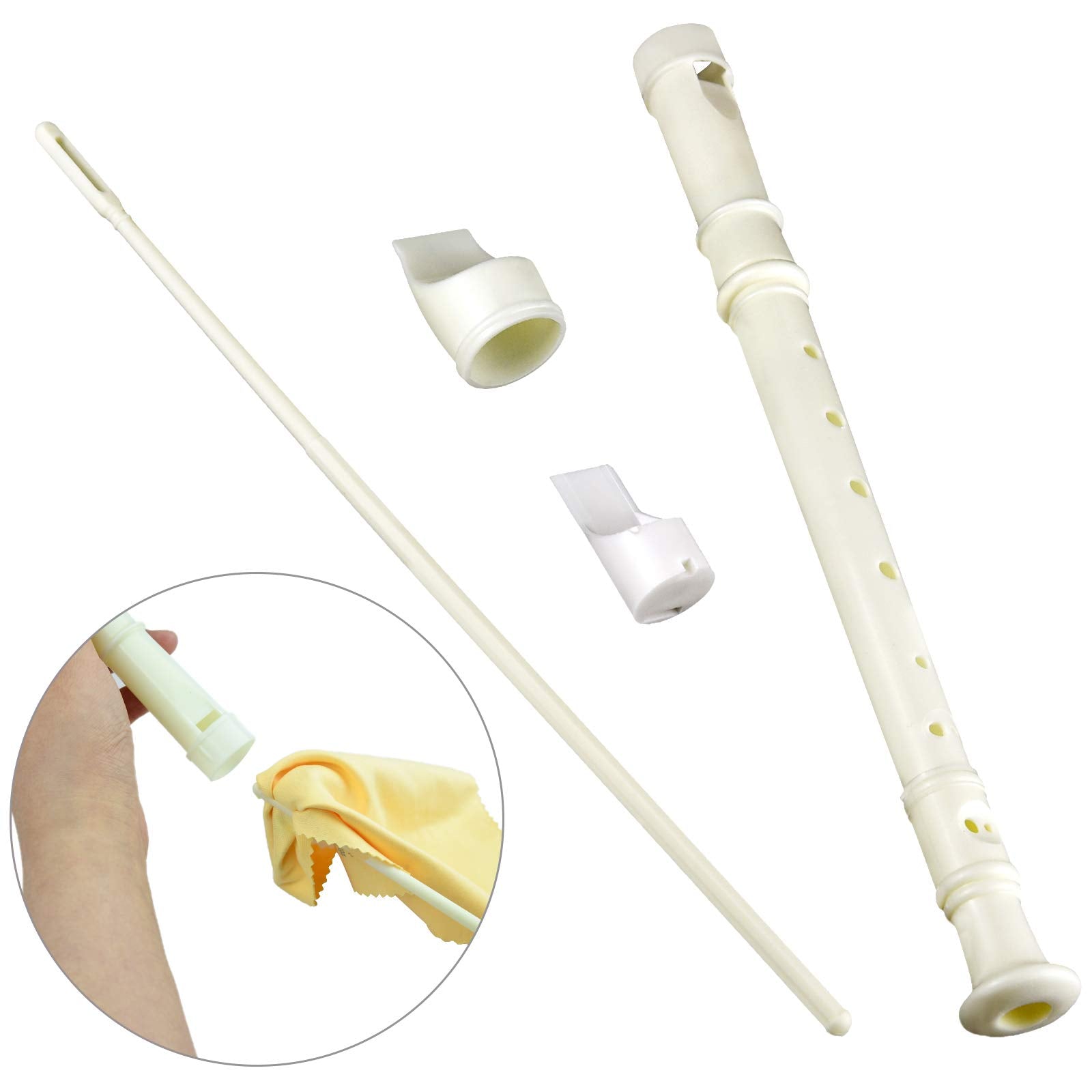 12 Pack 8 Hole Soprano Recorders Descant Flute With Cleaning Rod German Style For Beginner Graduation Or Back To School Gift (Wh