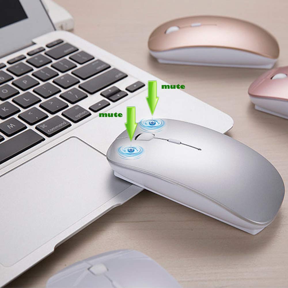 Klo Rechargeable Bluetooth Mouse For Macbook/Macbook Air/Pro/Ipad, Wireless Mouse For Laptop/Notebook/Pc/Ipad/Chromebook (Bt/B S