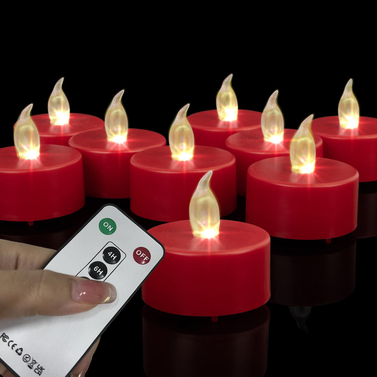 Boakboary Led Tea Light Flameless Candles: 12Pack With Remote Control Candle,Long Lasting 400+Hours,Battery Operated Led Tealigh
