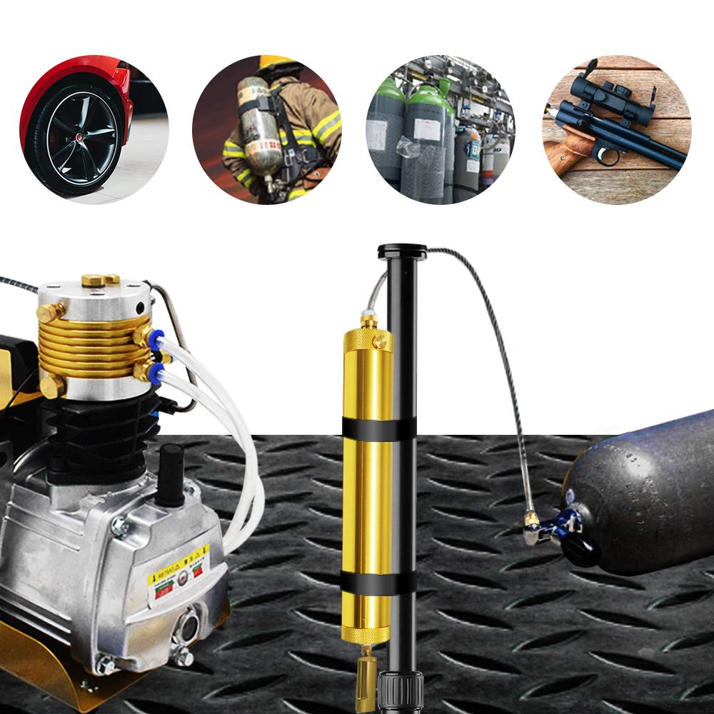 30Mpa Oil Water Separator Pcp Air Compressor Pump 4500Psi High Pressure Air Filter Diving Separator L300Mm Od50Mm With 8Mm Femal