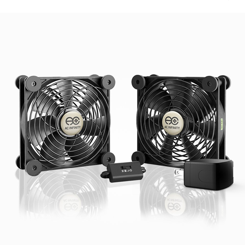 AC Infinity MULTIFAN S7P, Quiet Dual 120mm ACPowered Fan with Speed Control, ULCertified for Receiver DVR PlayStation Xbox Co